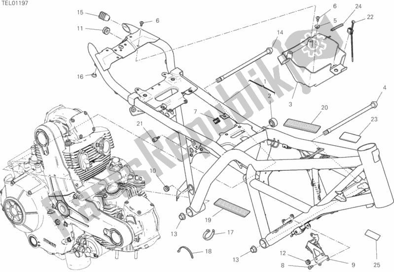 Todas las partes para Marco de Ducati Scrambler Cafe Racer Thailand 803 2020